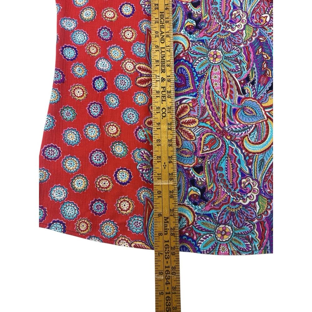 Carol Little Vintage Tunic Artsy Colorful Bright Blouse Top Womens 8 USA 90s - Picture 11 of 12